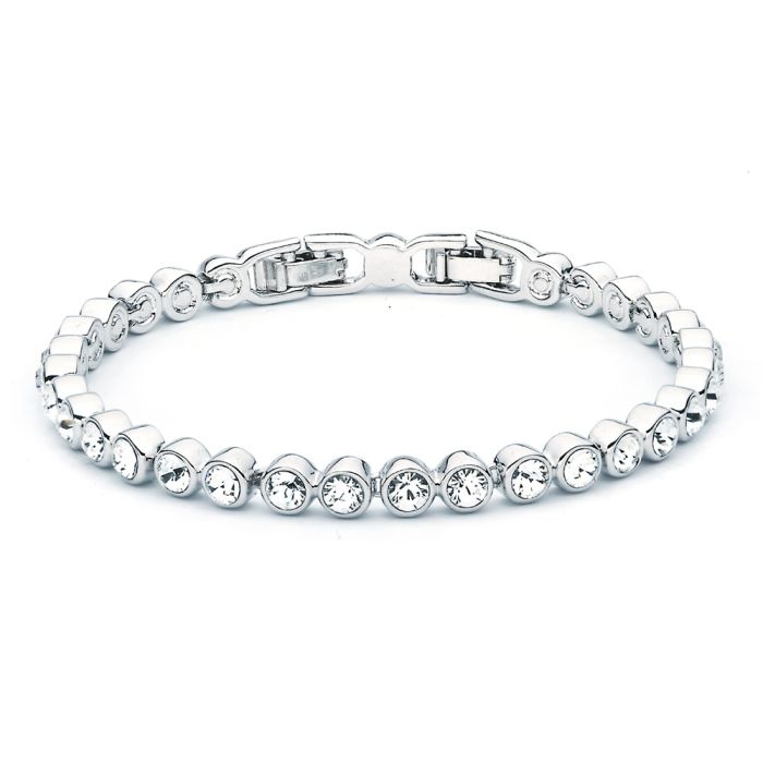 Tennis Bracelet with Swarovski Crystal Rhodium Plated