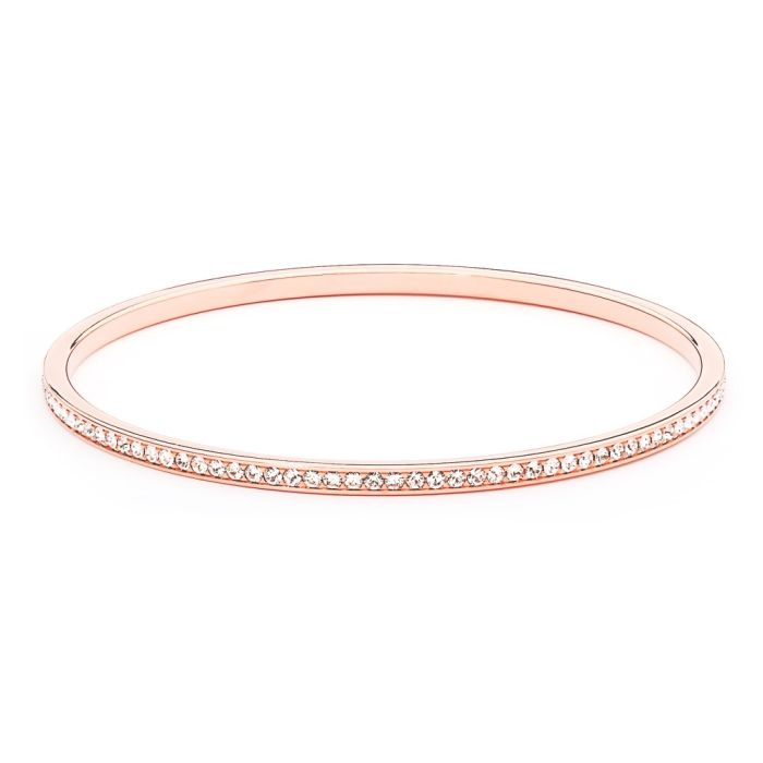 MYJS Trinity Magic Bangle with Clear Crystals Rose Gold Plated