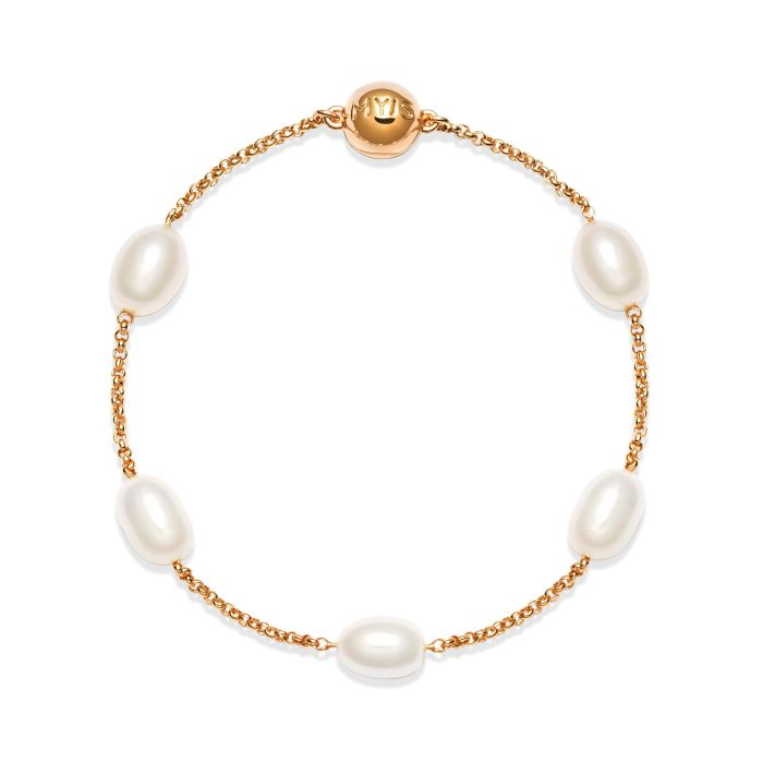 Interlude Freshwater Pearl Bracelet Rose Gold Plated