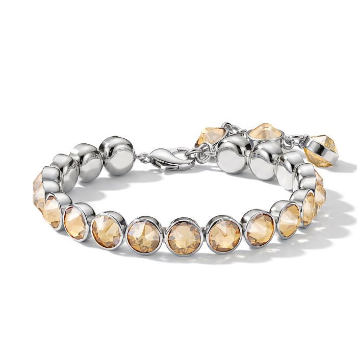 Signature Tennis Bracelet Crystal Golden Shadow Rhodium Plated