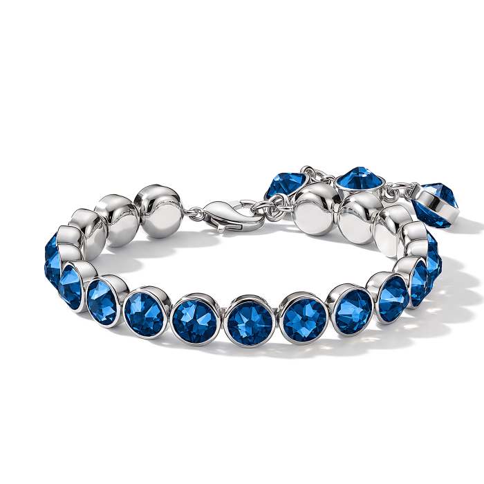 Signature Tennis Bracelet Sapphire Rhodium Plated