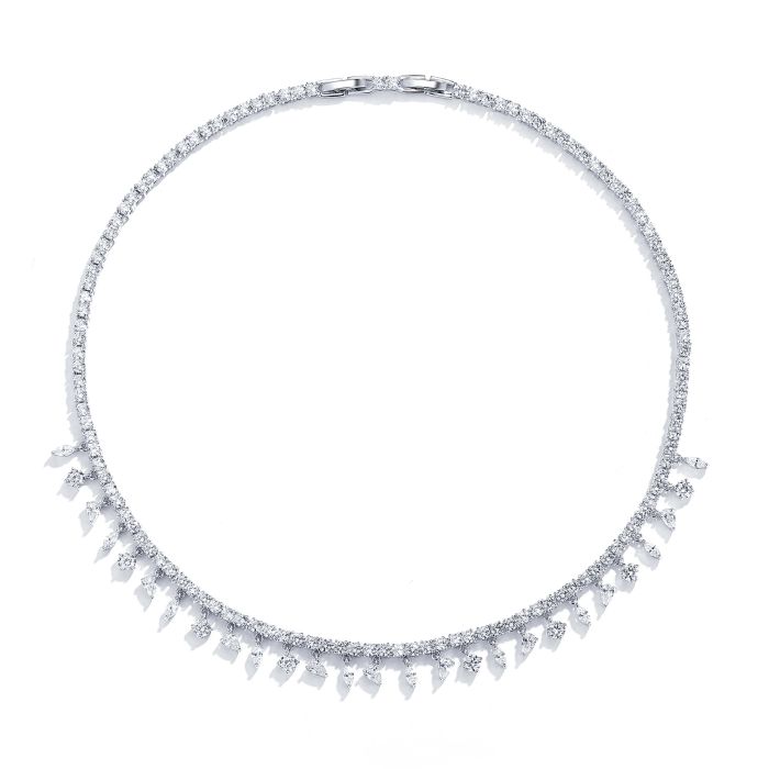 Taini Sprinkle Tennis Necklace with Clear Cubic Zirconia