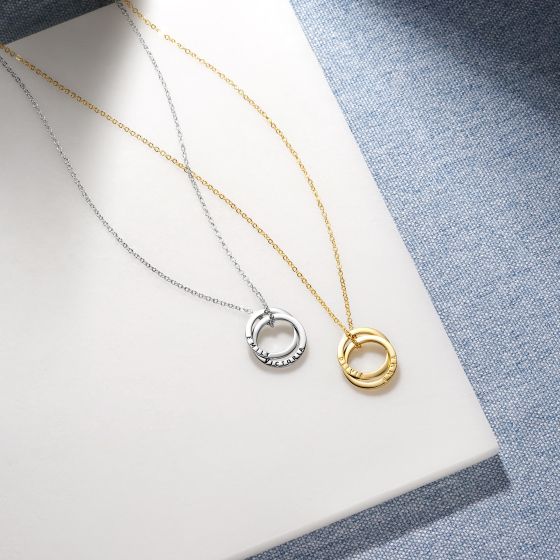Interlocking circle necklace personalised deals