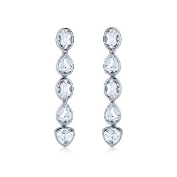 Talesia Effusion Drop Earrings with Swarovski Crystals White Gold Plated MYJS Bridal
