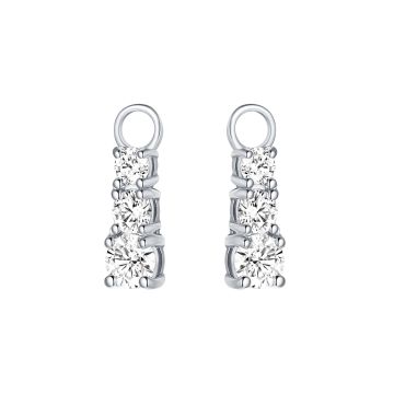 Attract Trilogy Cubic Zirconia Mix Hoop Earring Charms