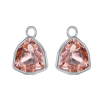 Trillion Statement Mix Hoop Earring Charms made with Vintage Rose Swarovski Crystals Rhodium Plated