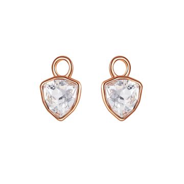 Trillion Mini Mix Charms with Clear Swarovski Crystal Rose Gold Plated