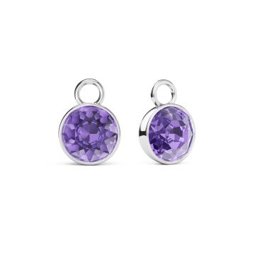 Bella 2 Carat Mix Charms with Tanzanite Swarovski Crystals Rhodium Plated