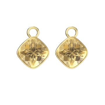Cushion Mix Charms with Crystal Golden Shadow Swarovski Crystal Gold Plated