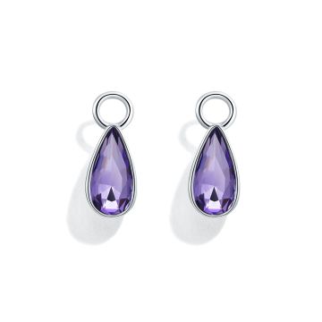 Raindrop Mix Charms with Swarovski Rhodium Plated Tanzanite