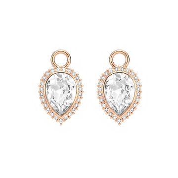 Angelic Pear Drop Mix Charms Clear Rose Gold Plated