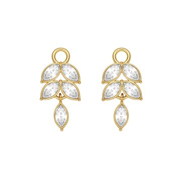 Nora Drop Mix Charms Clear Gold Plated
