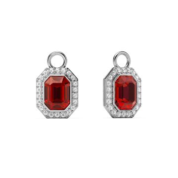 Angelic Octagon Mix Charms Ruby Rhodium Plated