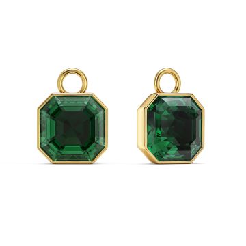 Asscher Mix Charms with Emerald Crystals Gold Plated