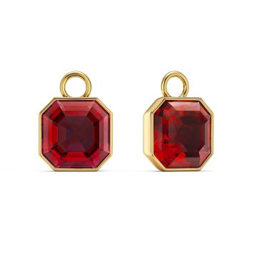 Asscher Mix Charms with Scarlet Crystals Gold Plated