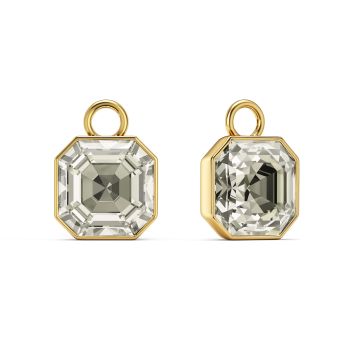 Asscher Mix Charms with Crystal Silver Shade Crystals Gold Plated
