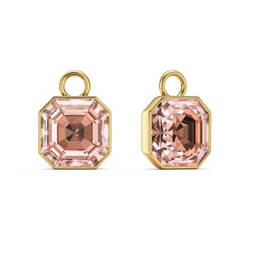 Asscher Mix Charms with Vintage Rose Crystals Gold Plated