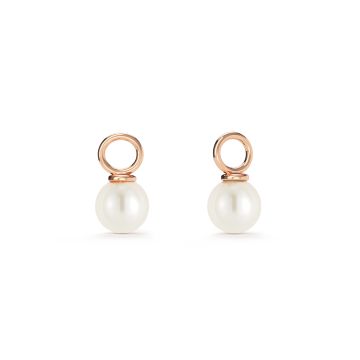 Petite Round Freshwater Pearl Mix Charm Rose Gold Plated