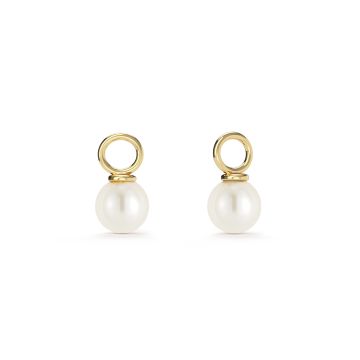 Petite Round Freshwater Pearl Mix Charm Gold Plated