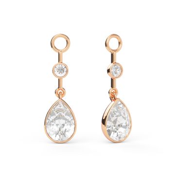 Helena Drop Mix Charms Clear Rose Gold Plated