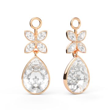 Victoria Teardrop Drop Mix Charms Clear Rose Gold Plated