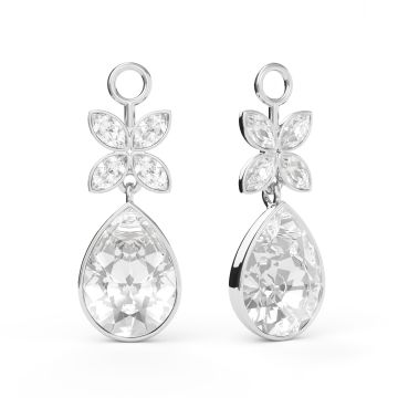 Victoria Teardrop Drop Mix Charms Clear Rhodium Plated