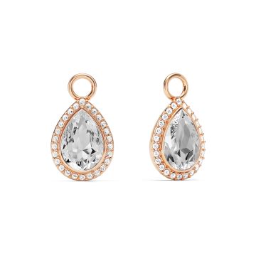 Angelic Teardrop Drop Mix Charms Clear Rose Gold Plated
