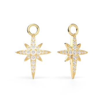 Polaris Long Star Mix Charms Clear Crystals Gold Plated