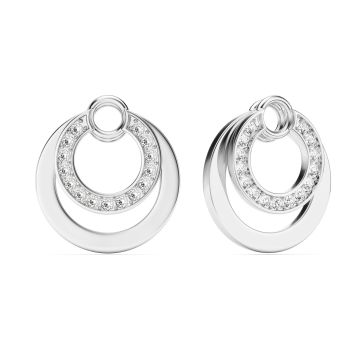 Circle Double Mix Charms Clear Crystal Rhodium Plated