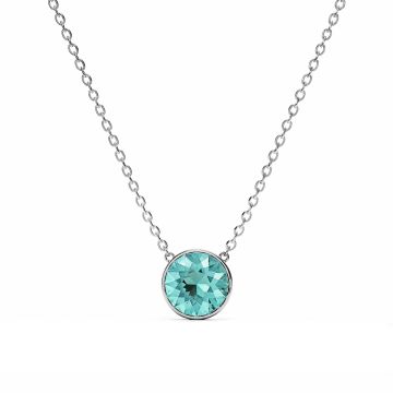 Bella 4 Carat Necklace Light Turquoise Crystal Rhodium Plated