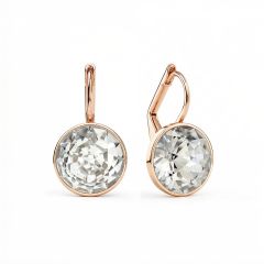 Bella Earrings 4 Carat Drop Earrings Crystal Silver Shade Crystals Rose Gold Plated