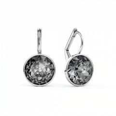 Bella Earrings 4 Carat Drop Earrings Crystal Silver Night Crystals Rhodium Plated