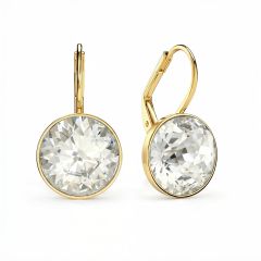 Bella Earrings 6 Carat Drop Earrings Crystal Silver Shade Crystals Gold Plated