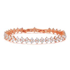 Victoria Regal Cubic Zirconia Tennis Bracelet Rose Gold Plated Bridal