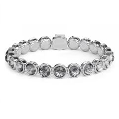 Statement Tennis Bracelet Crystal Silver Night Crystals Rhodium Plated