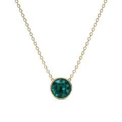 Bella Round 4 carat Necklace Blue Zircon Crystals Gold Plated
