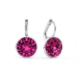 Bella Earrings with 4 Carat Fuchsia Crystals Earrings Swarovski Crystal Earrings Australia Sale MYJS Silver Plated Drop pink Earrings