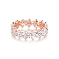 Victoria Cluster Statement Ring Sterling Silver Rose Gold Plated Bridal Cocktail