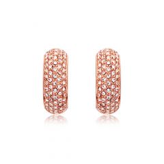MYJS Stone Palace Swarovski® Crystals Pave Hoop Earrings Rose Gold Plated