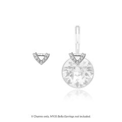 Bella 4 Carat Earrings V Charms with Swarovski Crystals Rhodium Plated
