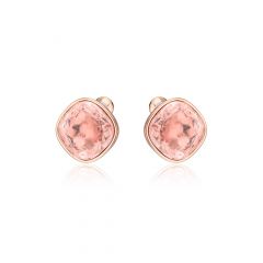 Cushion Mix Carrier Earrings w Vintage Rose Crystals Rose Gold Plated