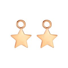 Minimal Star Plate Mix Hoop Earring Charms Rose Gold Plated