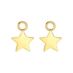 Minimal Star Plate Mix Hoop Earring Charms Gold Plated