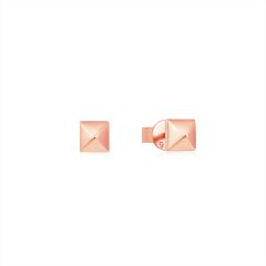 Square Pyramid Stud Earrings in Sterling Silver Rose Gold Plated