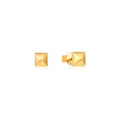 Square Pyramid Stud Earrings in Sterling Silver Gold Plated