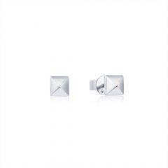 Square Pyramid Stud Earrings in Sterling Silver Rhodium Plated
