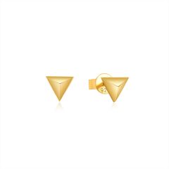 Triangle Pyramid Stud Earrings in Sterling Silver Gold Plated