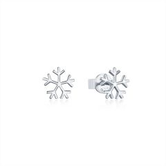 Snowflake Stud Earrings in Sterling Silver Rhodium Plated
