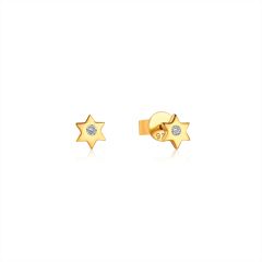 Mini Star CZ Stud Earrings in Sterling Silver Gold Plated