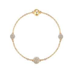 Affinity Collection Pave Ball Interlinking Bracelet with clear crystals Gold Plated
